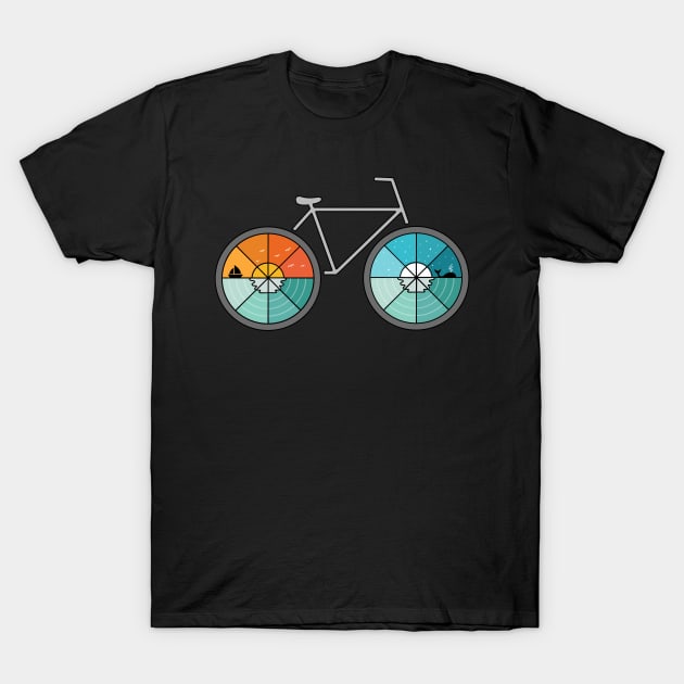 bicycle landscape T-Shirt by coffeeman